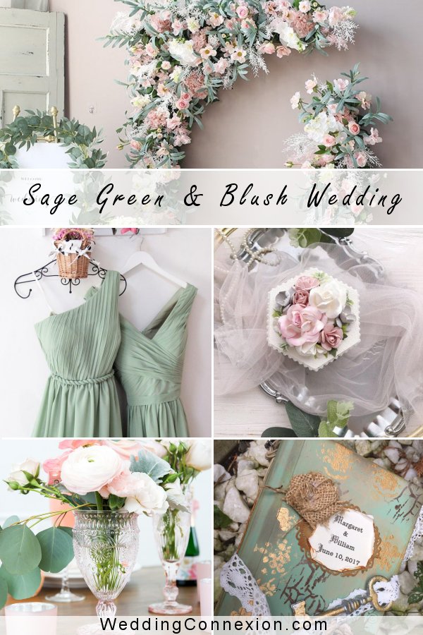 Sage Green & Blush Trendy Wedding Color Theme Ideas